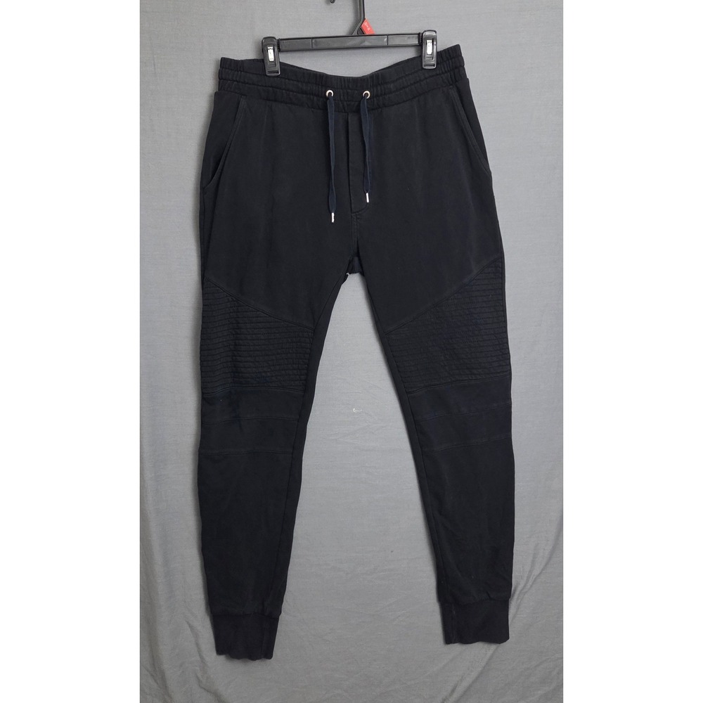 HM Divided Mens XL Black Moto‎ Jogger Pants Ribbed Knee Streetwear Sweatpants